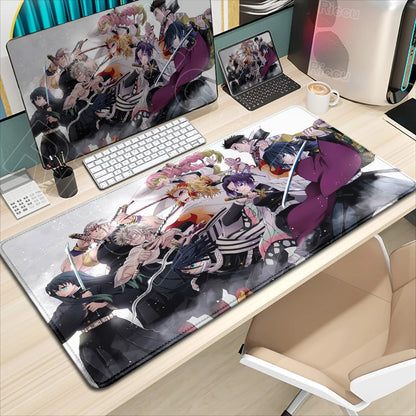 Demon Slayer Gaming Mouse Pad XL – HD Printed Extended Desk Mat for PC & Laptop Setup – Non-Slip Rubber Base, Stitched Locking Edges, Smooth Precision Surface for Gaming & Office Use