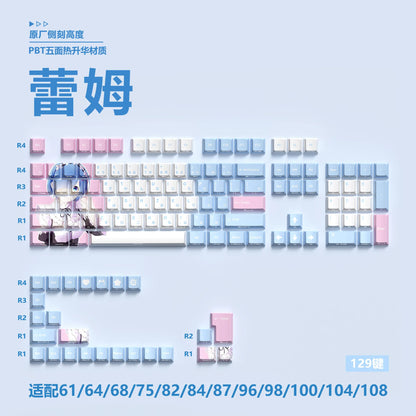 NEON SHOGUN Keycap Set – 129-Key Anime PBT Side-Glow Edition
