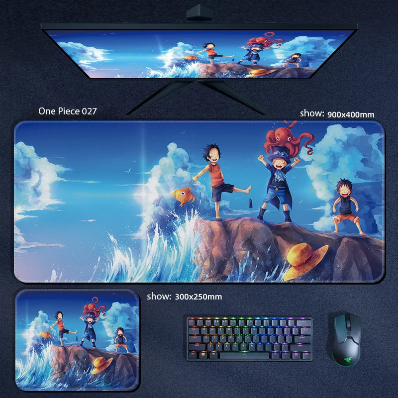 One Piece Anime Character XXL Gaming Mouse Pad – Luffy, Zoro & Crew Desk Mat