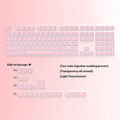 130-Key Pudding PBT Keycap Set – Double Shot Shine-Through Keycaps for 60%, 65%, 75%, TKL & Full Size RGB Mechanical Keyboards