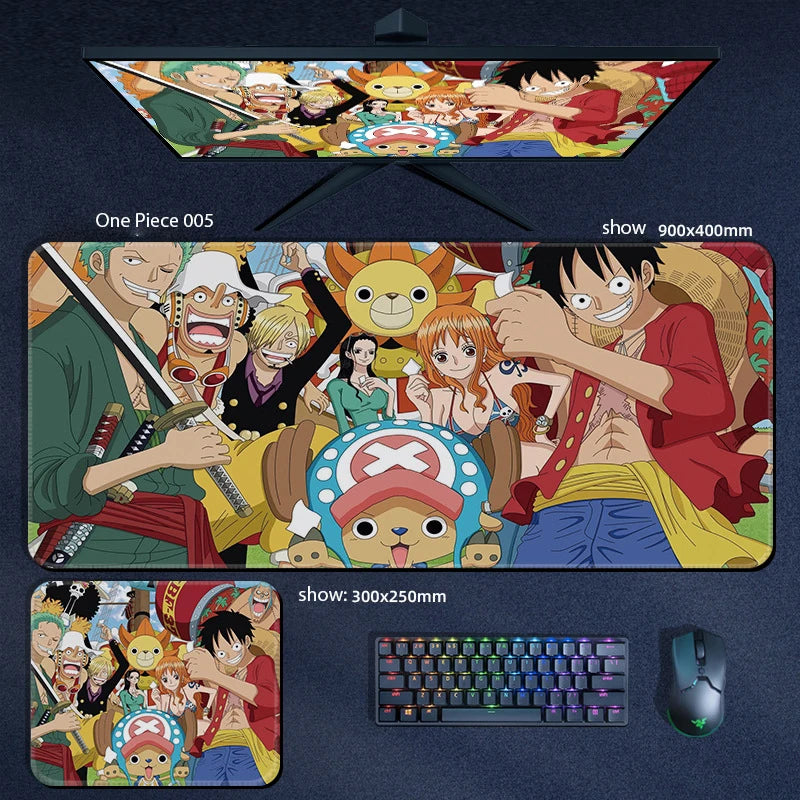 One Piece Anime Character XXL Gaming Mouse Pad – Luffy, Zoro & Crew Desk Mat
