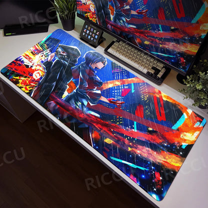 Tokyo Ghoul Anime XXL Desk Pad – Large Gaming Mouse Mat for Home Office & PC Setup, Black & White Comic Style Keyboard & Mouse Pad with Stitched Edge