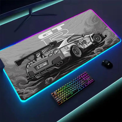 RGB Car Gaming Mouse Pad – LED Desk Mat