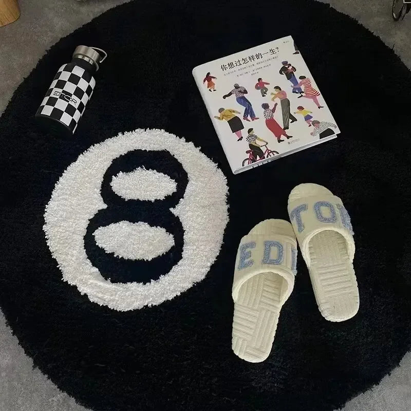 Black 8 Ball Rug – Soft Anti-Slip Gaming Carpet