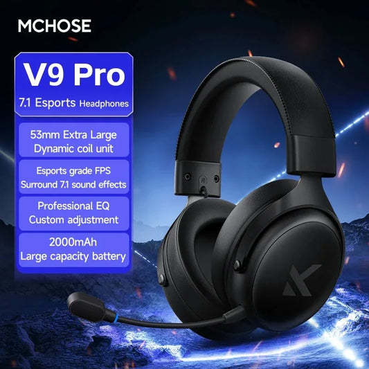MCHOSE V9 Pro Wireless Gaming Headset – 7.1 Surround Sound