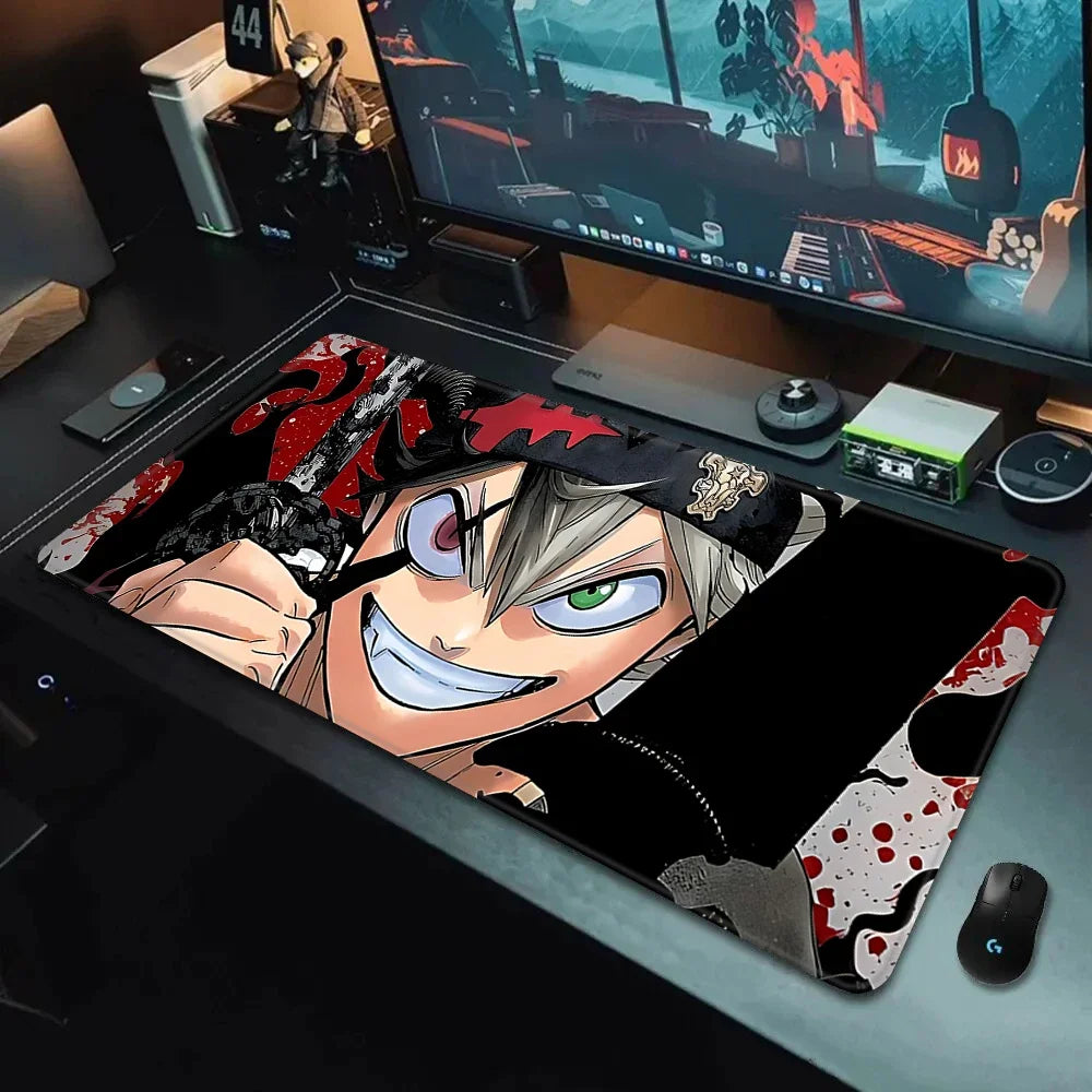 Black Clover XXL Gaming Mouse Pad (90×40cm) – HD Printed Anime Desk Mat with Non-Slip Base & Stitched Edges