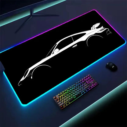 RGB Car Gaming Mouse Pad – LED Desk Mat
