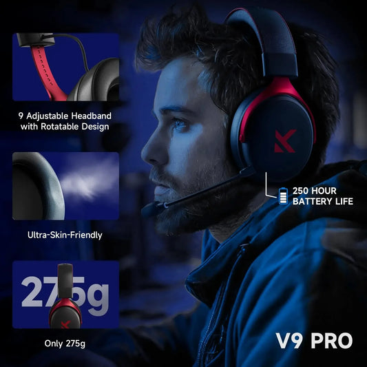 MCHOSE V9 Pro Wireless Gaming Headset – 7.1 Surround Sound