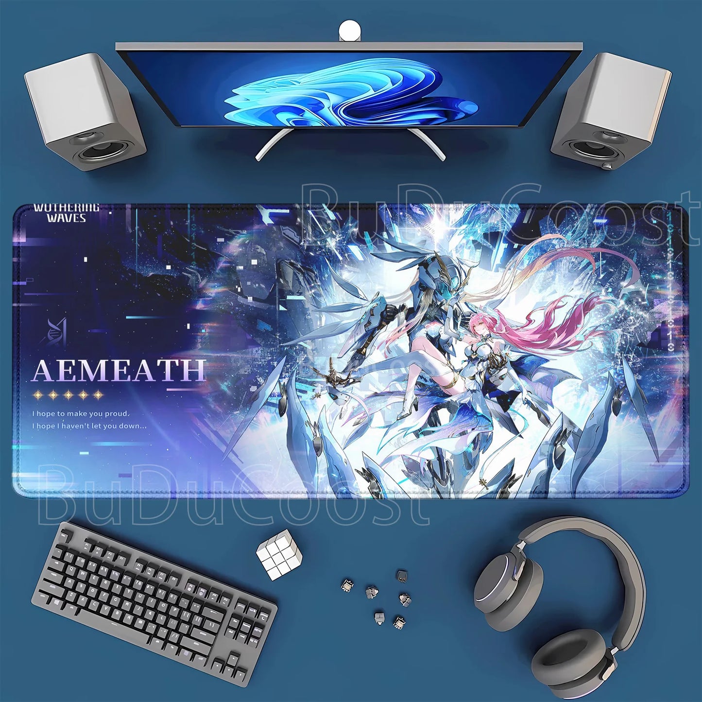 Gaming Mousepad Aemeath Wuthering  400x900mm HD Printing Desk Mat