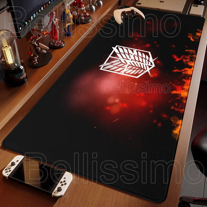 Attack on Titan XXL Gaming Mouse Pad – Anime Desk Mat (90×40cm) with Non-Slip Base & Stitched Edges
