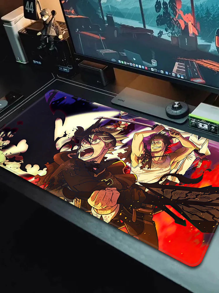 Black Clover XXL Gaming Mouse Pad (90×40cm) – HD Printed Anime Desk Mat with Non-Slip Base & Stitched Edges