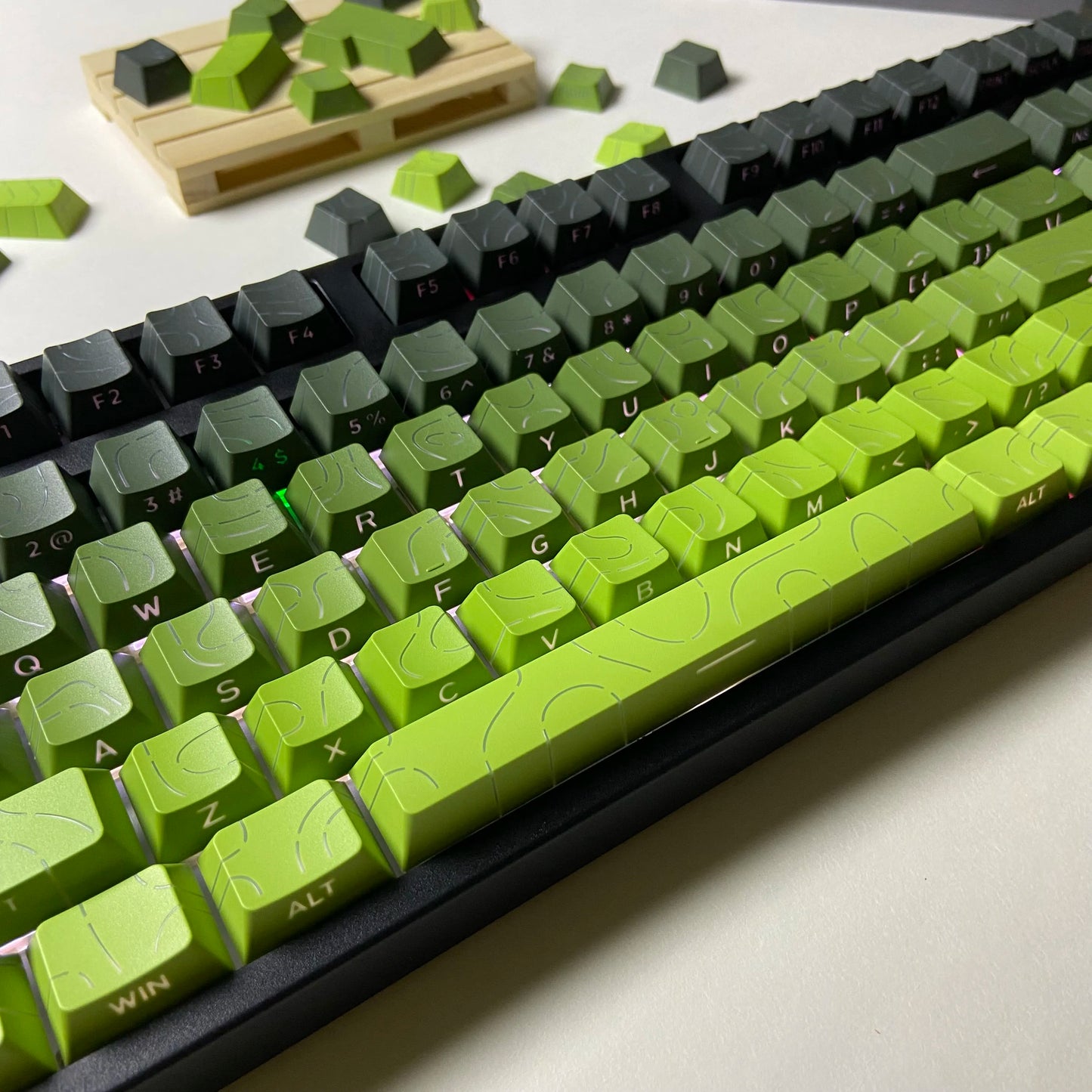 Aurora SideGlow Keycaps – Gradient RGB Shine-Through PBT