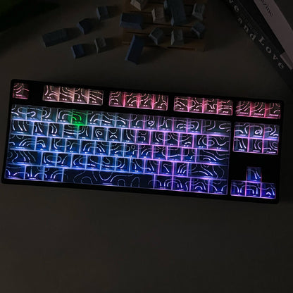 Aurora SideGlow Keycaps – Gradient RGB Shine-Through PBT