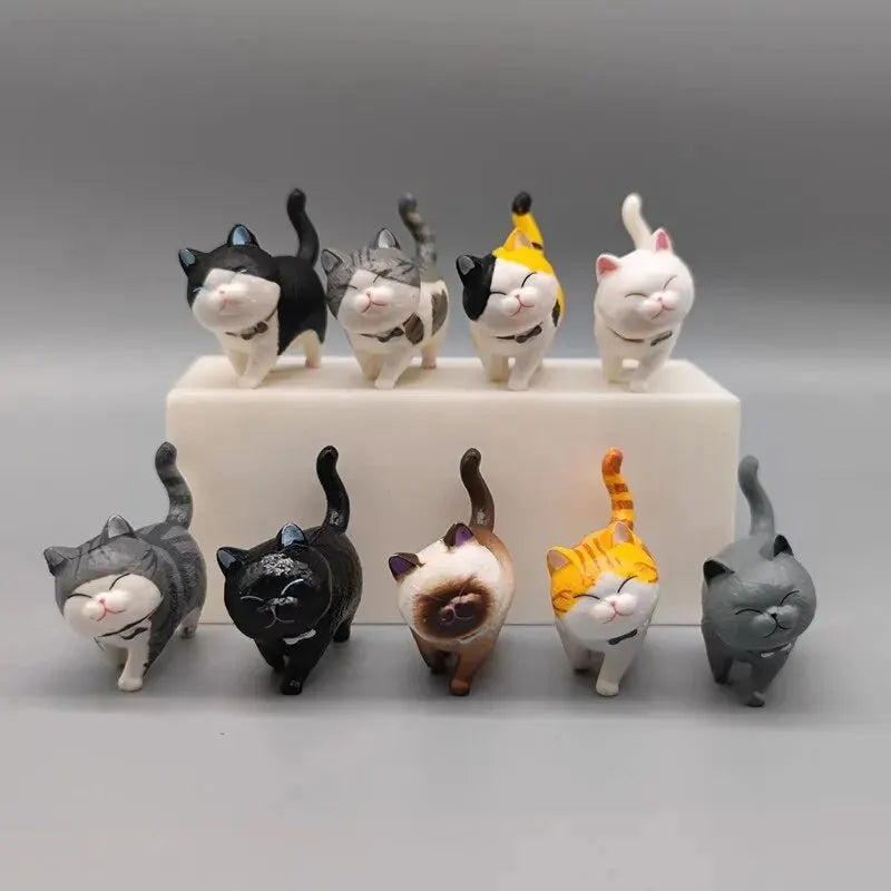9-Piece Cute Cat Figurine Set