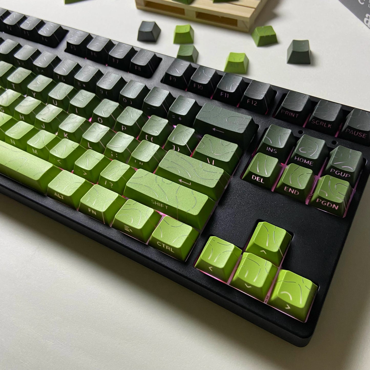 Aurora SideGlow Keycaps – Gradient RGB Shine-Through PBT