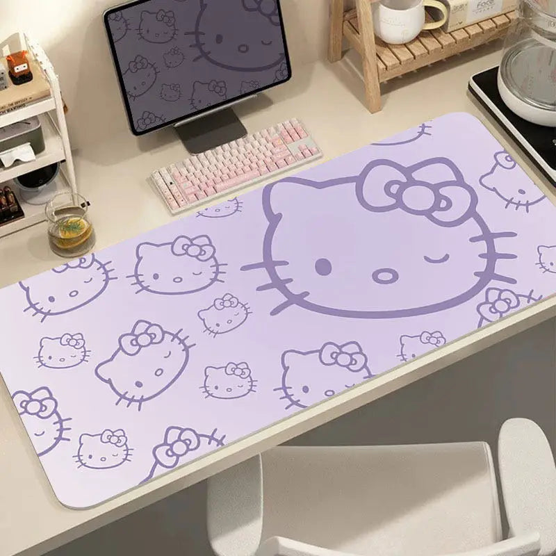 Hello Kitty Leather Mouse Pad – Extra Large Non-Slip Cartoon Desk Mat, Cute Kawaii Keyboard & Writing Pad for Girls, Student & Office Setup Decor