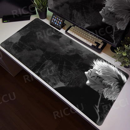 Tokyo Ghoul Anime XXL Desk Pad – Large Gaming Mouse Mat for Home Office & PC Setup, Black & White Comic Style Keyboard & Mouse Pad with Stitched Edge