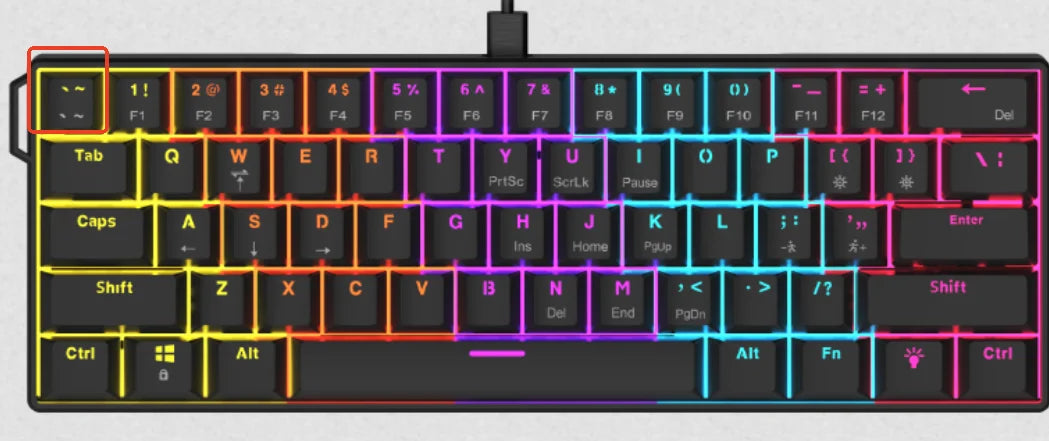 AJAZZ NK61 60% RGB Mechanical Gaming Keyboard – 61 Keys Hot-Swappable Red Switch Wired Mini Keyboard for Gaming & Desk Setup