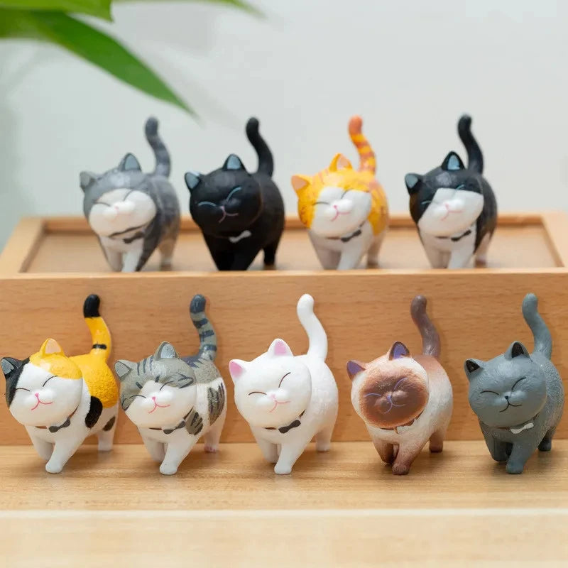 9-Piece Cute Cat Figurine Set