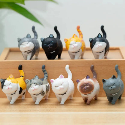 9-Piece Cute Cat Figurine Set