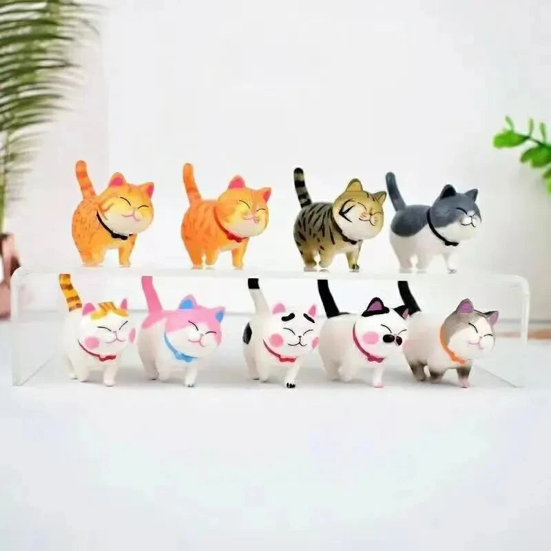 9-Piece Cute Cat Figurine Set