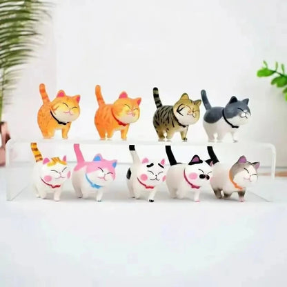 9-Piece Cute Cat Figurine Set