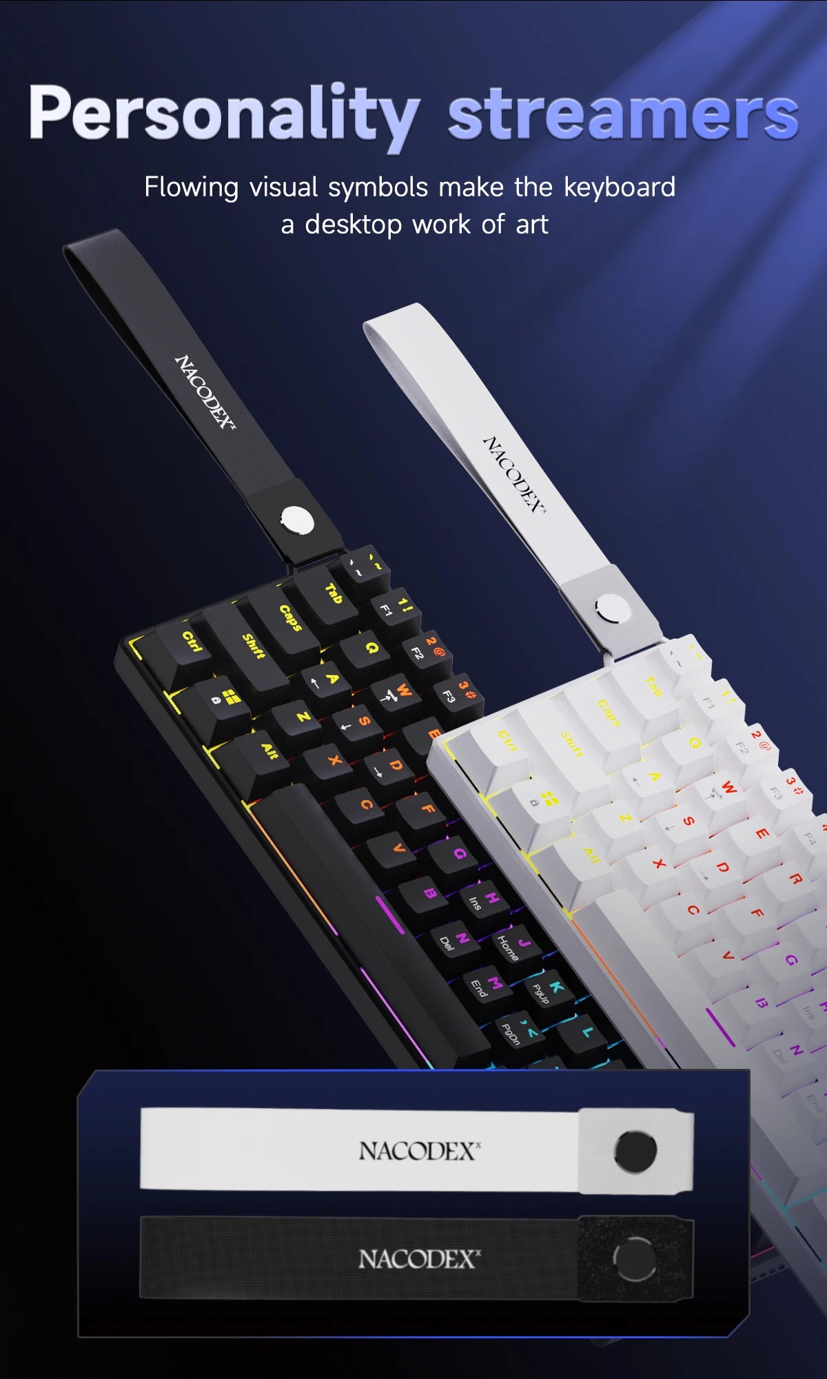 AJAZZ NK61 60% RGB Mechanical Gaming Keyboard – 61 Keys Hot-Swappable Red Switch Wired Mini Keyboard for Gaming & Desk Setup