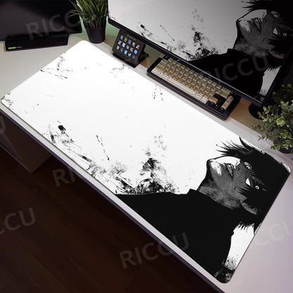 Tokyo Ghoul Anime XXL Desk Pad – Large Gaming Mouse Mat for Home Office & PC Setup, Black & White Comic Style Keyboard & Mouse Pad with Stitched Edge