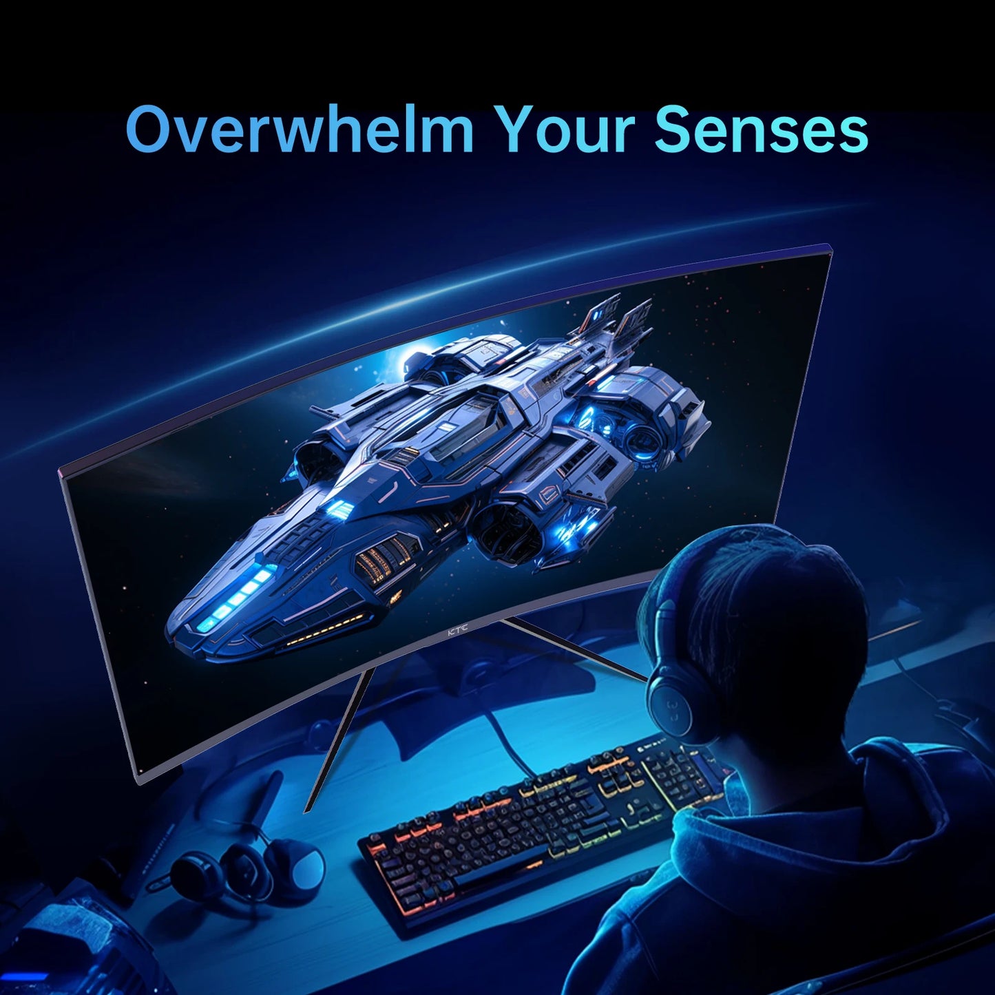 KTC 32” Curved Gaming Monitor 240Hz 1500R 1080P 1ms HDR10 FreeSync G-Sync Compatible – Ultra Smooth Esports Display
