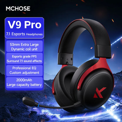 MCHOSE V9 Pro Wireless Gaming Headset – 7.1 Surround Sound