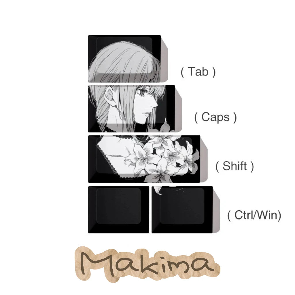 MAKIMA NOIR Keycap Set – 129-Key Anime PBT Japan Edition