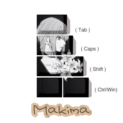 MAKIMA NOIR Keycap Set – 129-Key Anime PBT Japan Edition