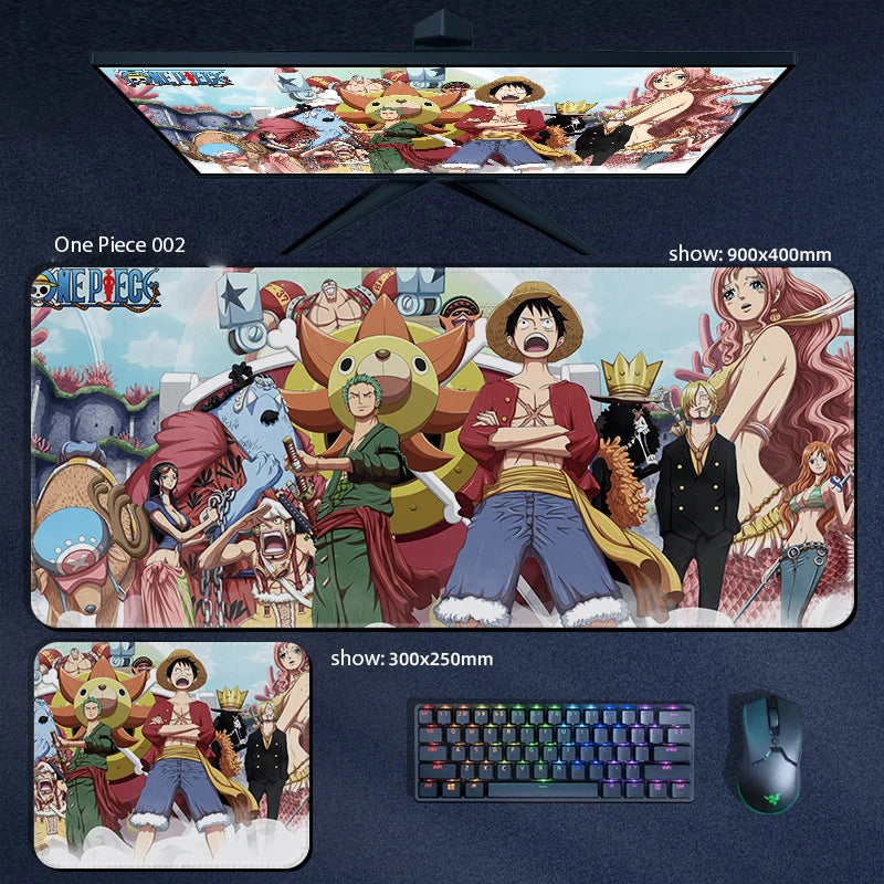 One Piece Anime Character XXL Gaming Mouse Pad – Luffy, Zoro & Crew Desk Mat