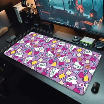 Hello Kitty XXL Gaming Desk Mat – Pink Kawaii Mouse Pad with HD Print, Non-Slip Base & Stitched Edges for Keyboard, PC & Gaming Setup