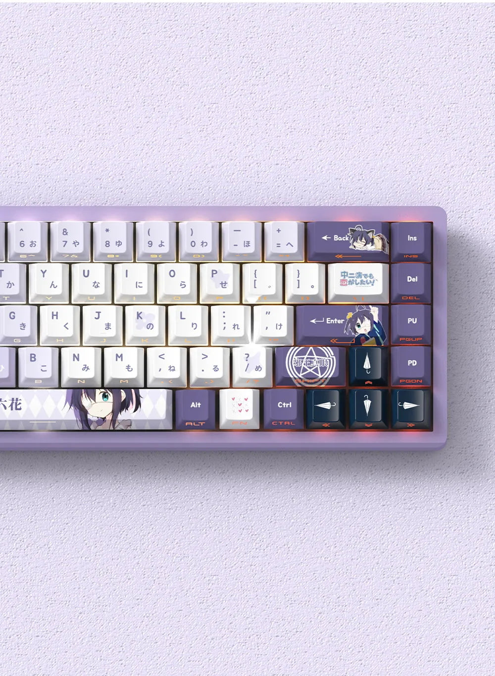 NEON SHOGUN Keycap Set – 129-Key Anime PBT Side-Glow Edition
