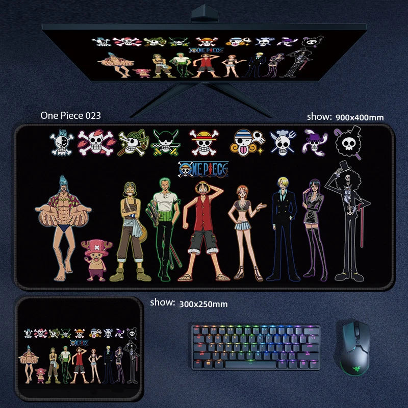 One Piece Anime Character XXL Gaming Mouse Pad – Luffy, Zoro & Crew Desk Mat