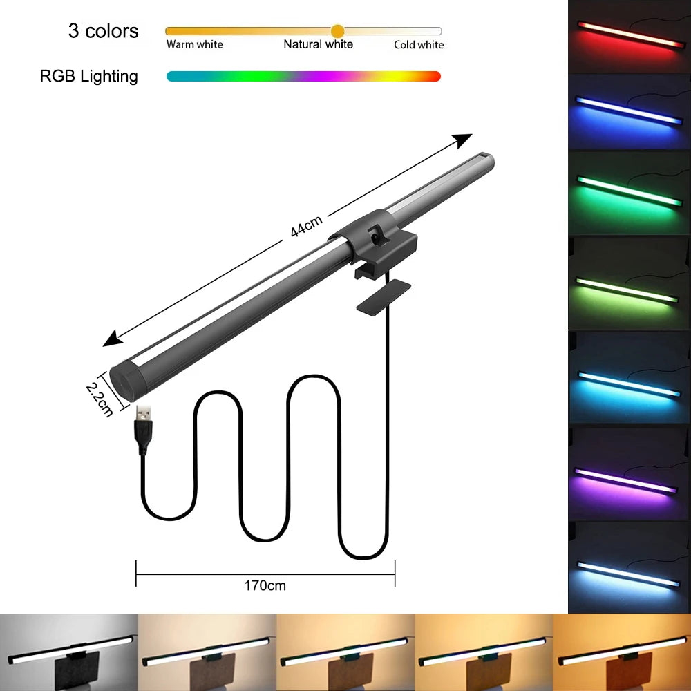 LED Monitor Light Bar – Eye-Care Screen Light with Stepless Dimming for Computer Monitors, Work & Gaming