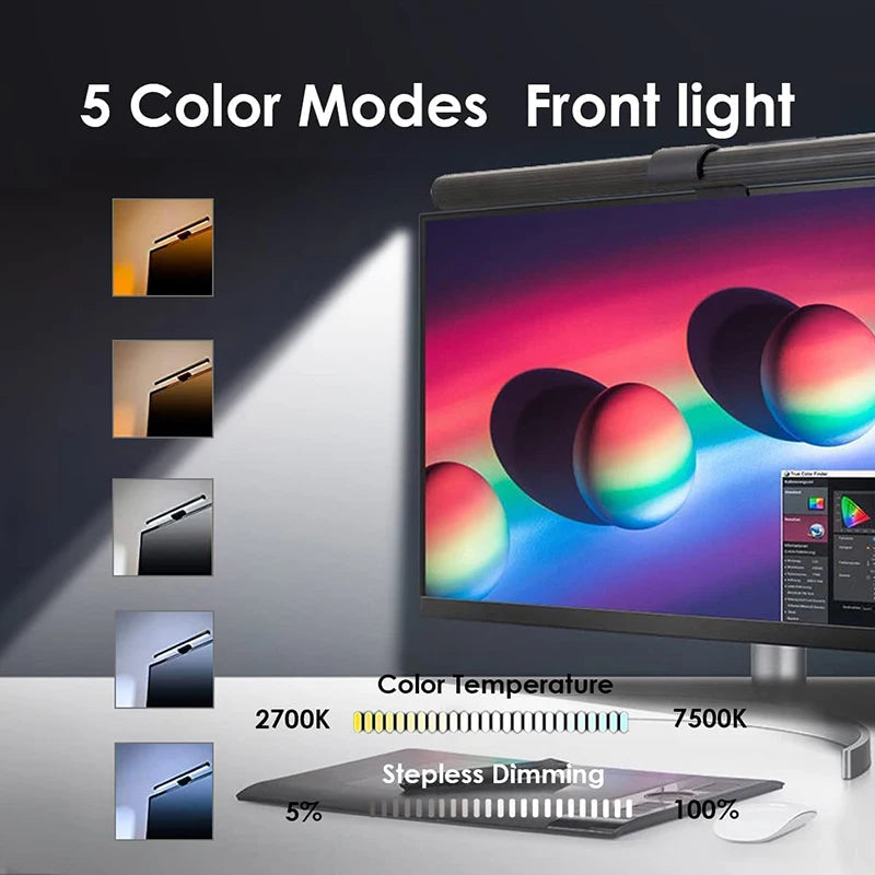 LED Monitor Light Bar – Eye-Care Screen Light with Stepless Dimming for Computer Monitors, Work & Gaming