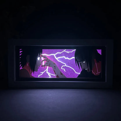 Uchiha Sasuke & Uzumaki Naruto 3D Anime LED Light Box