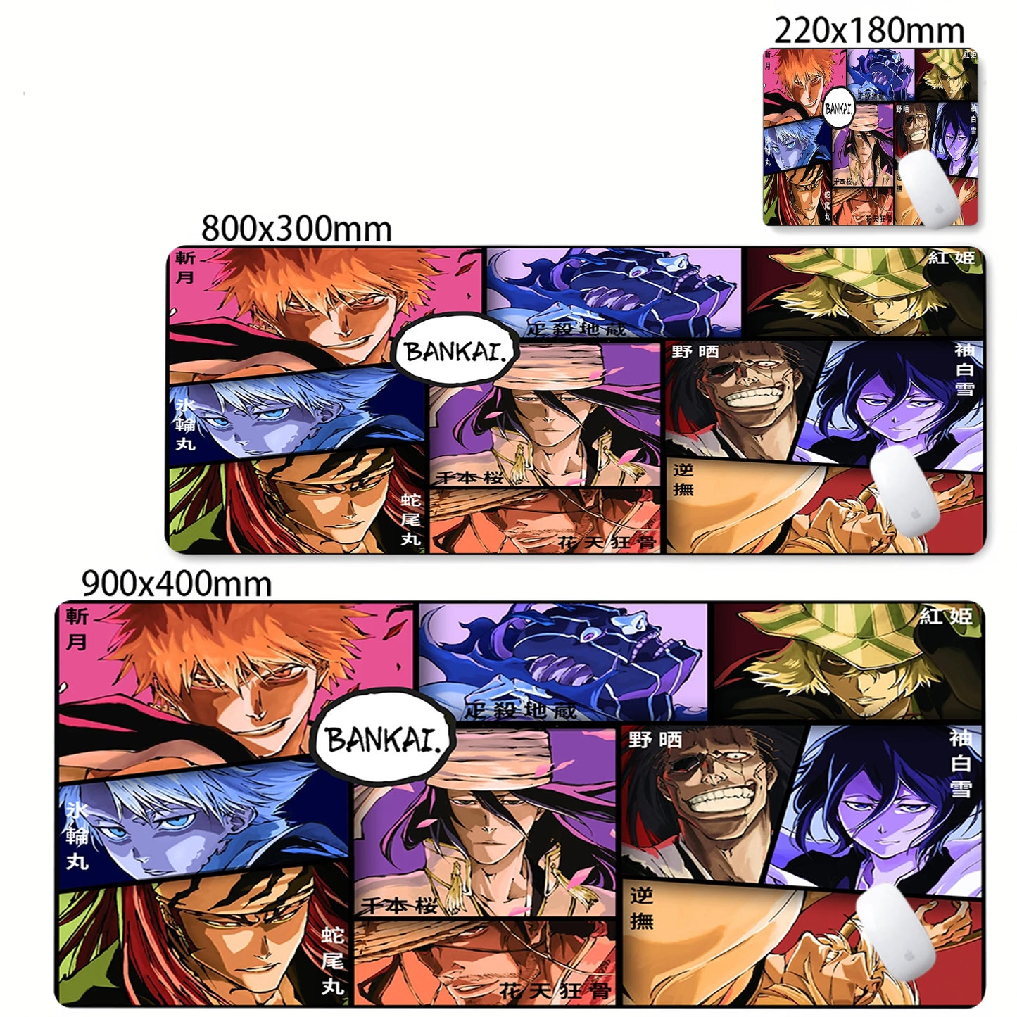 Bleach XXL Gaming Desk Mat – Kurosaki Ichigo Black & White Edition