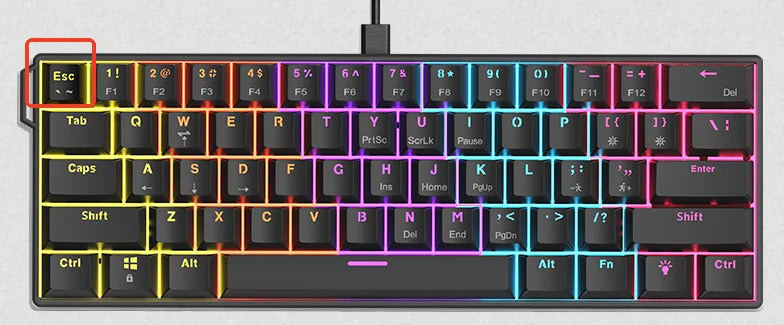 AJAZZ NK61 60% RGB Mechanical Gaming Keyboard – 61 Keys Hot-Swappable Red Switch Wired Mini Keyboard for Gaming & Desk Setup