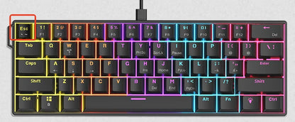 AJAZZ NK61 60% RGB Mechanical Gaming Keyboard – 61 Keys Hot-Swappable Red Switch Wired Mini Keyboard for Gaming & Desk Setup