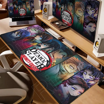 Demon Slayer Gaming Mouse Pad XL – HD Printed Extended Desk Mat for PC & Laptop Setup – Non-Slip Rubber Base, Stitched Locking Edges, Smooth Precision Surface for Gaming & Office Use