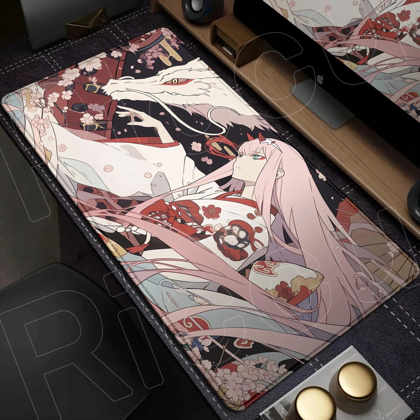 Zero Two Crimson Darling Desk Mat – Darling in the FranXX Anime Mousepad