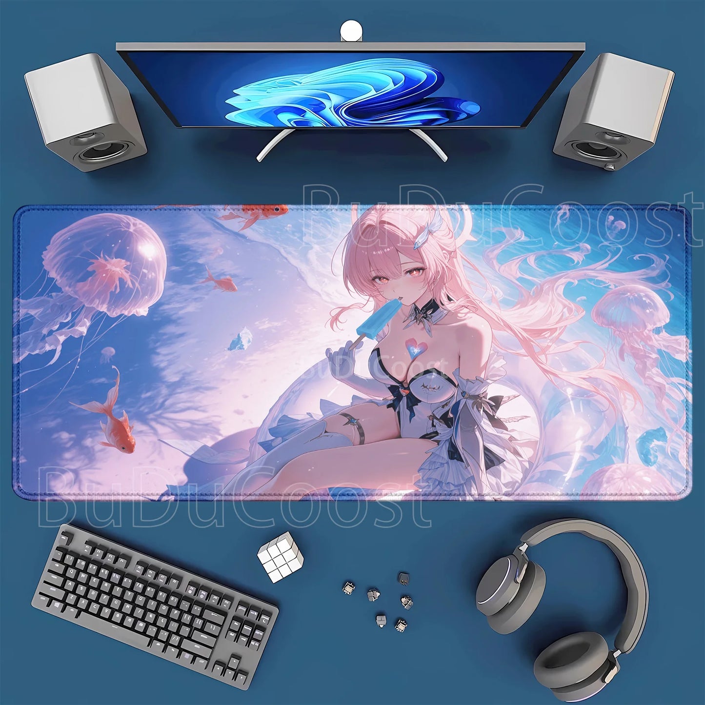 Gaming Mousepad Aemeath Wuthering  400x900mm HD Printing Desk Mat
