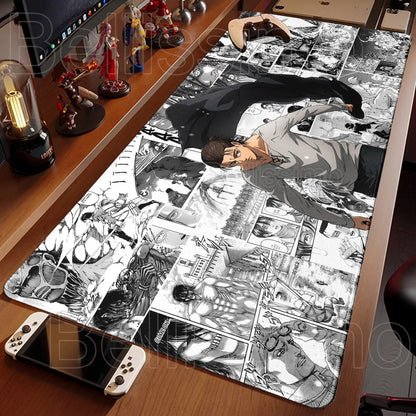 Attack on Titan XXL Gaming Mouse Pad – Anime Desk Mat (90×40cm) with Non-Slip Base & Stitched Edges