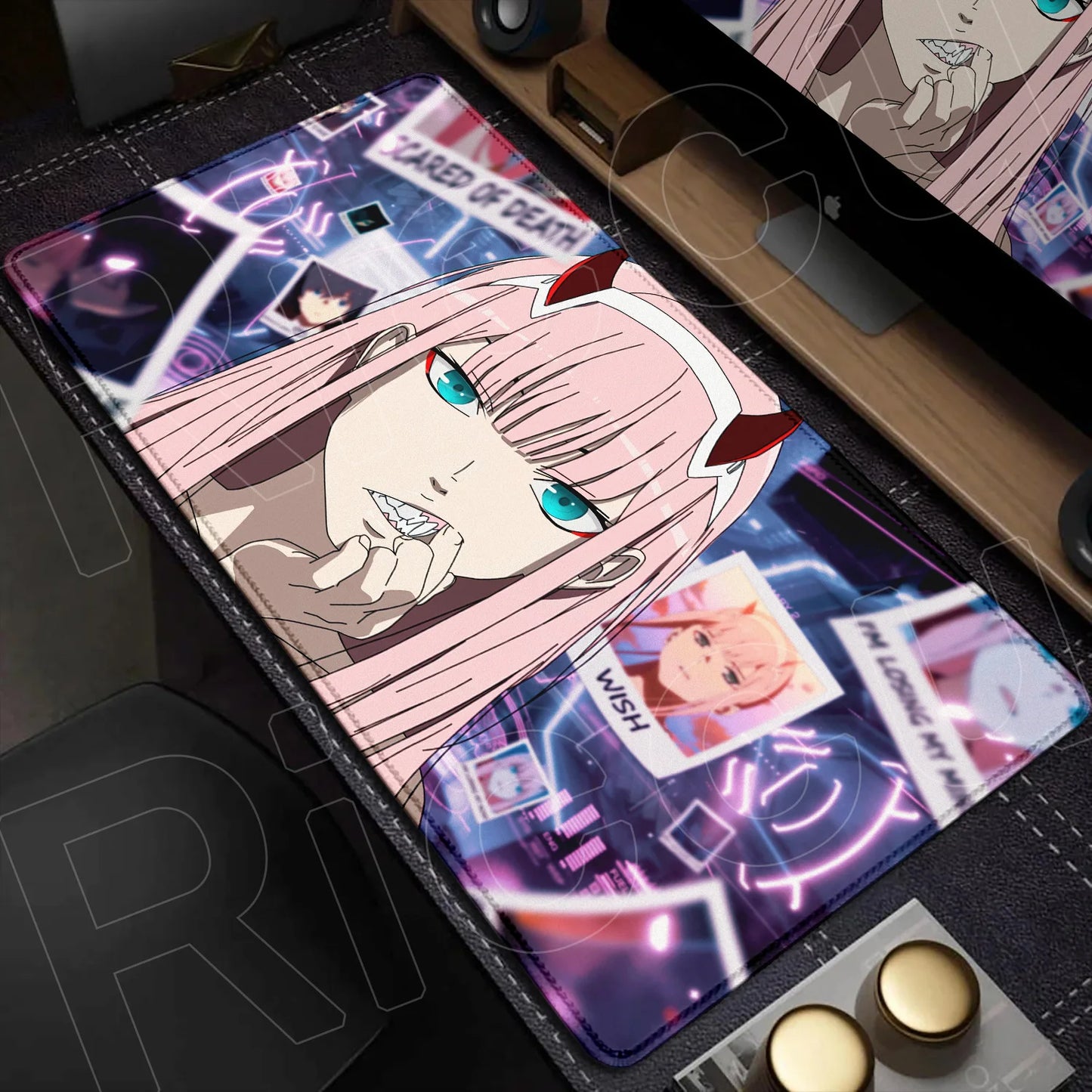 Zero Two Crimson Darling Desk Mat – Darling in the FranXX Anime Mousepad