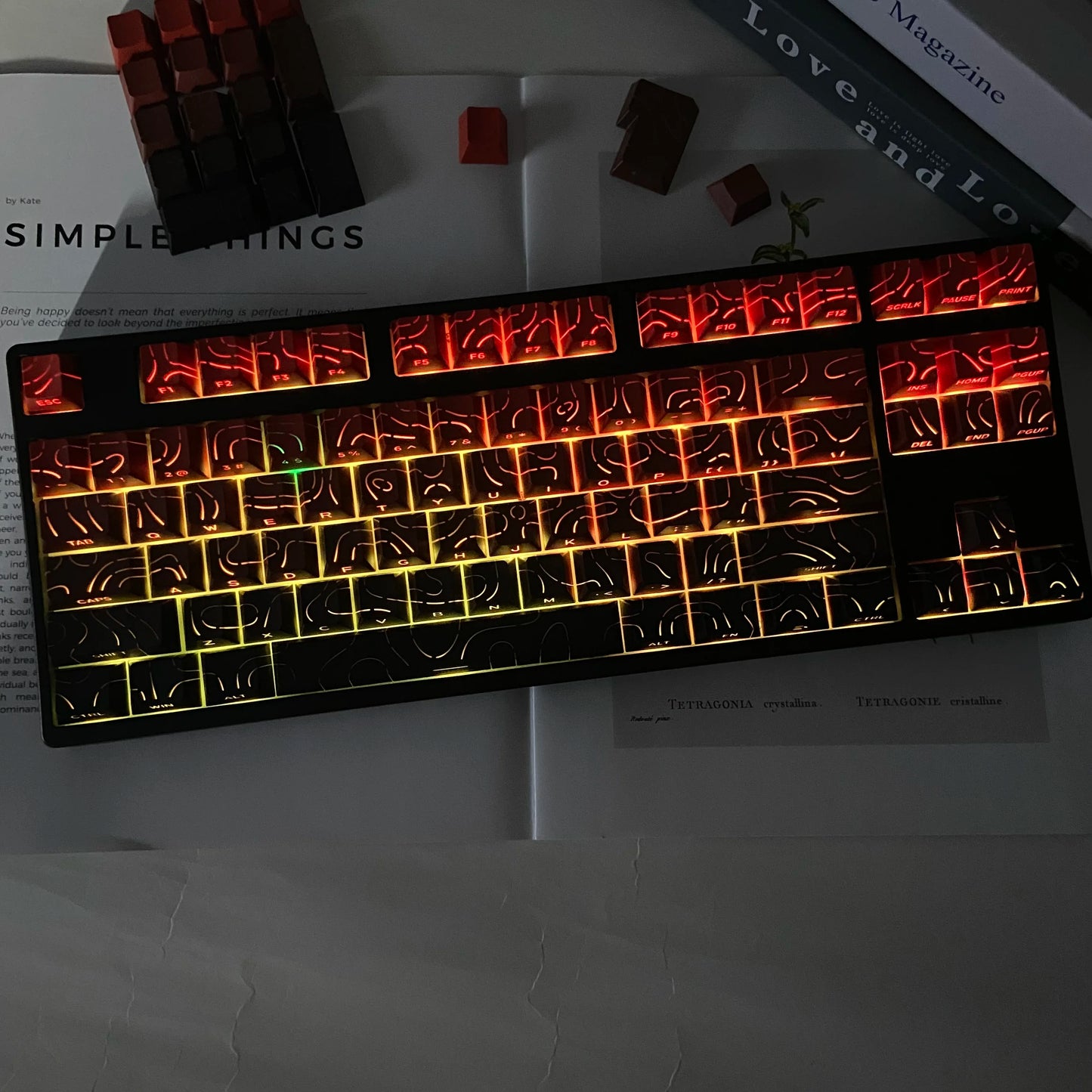Aurora SideGlow Keycaps – Gradient RGB Shine-Through PBT