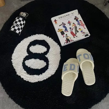 Black 8 Ball Rug – Soft Anti-Slip Gaming Carpet