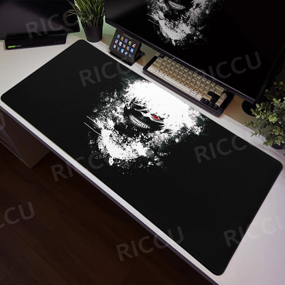 Tokyo Ghoul Anime XXL Desk Pad – Large Gaming Mouse Mat for Home Office & PC Setup, Black & White Comic Style Keyboard & Mouse Pad with Stitched Edge